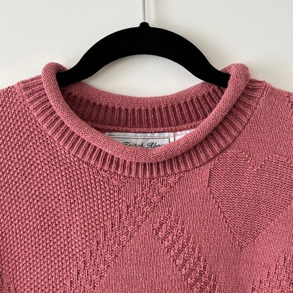 Vintage 100% Cotton Flower & Heart Pink Sweater - Picture 4 of 16